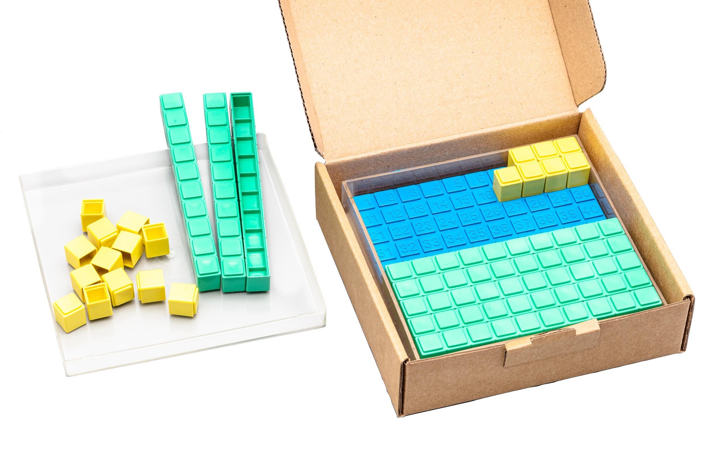 Wissner® aktiv lernen Lernspielzeug Hunderterplattensatz 10x10 cm (29 Teile), RE-Plastic® Dezimalrechnen, RE-Plastic®