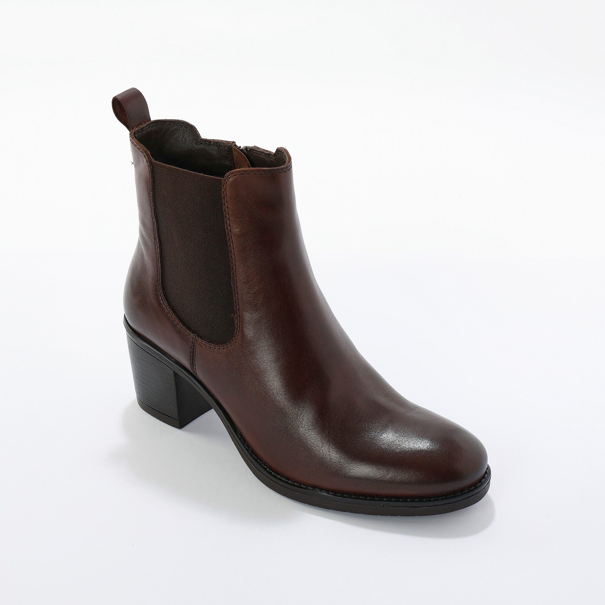 Boots chelsea à talons, cuir