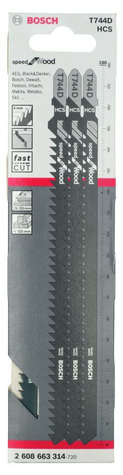 Bosch Blue Accessories 2608663314 Stiksavklinge T 744 D Speed til Træ