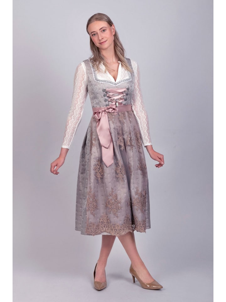 Edelnice Langes Dirndl 2-teilig Aurelie in silber, rosé günstig kaufen