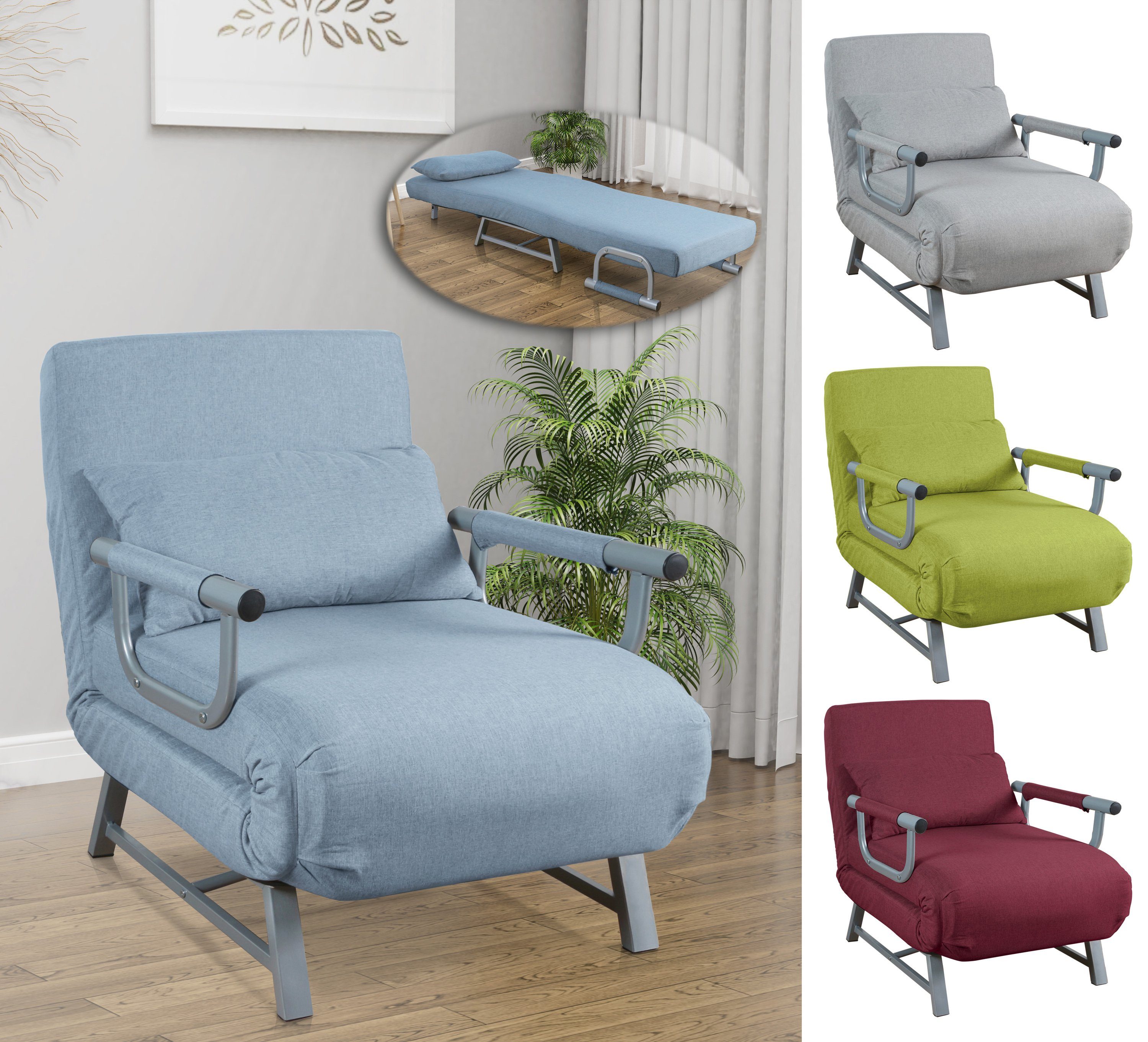 VCM Schlafsofa Schlafsessel Sessel Kolino mit Schlaffunktion