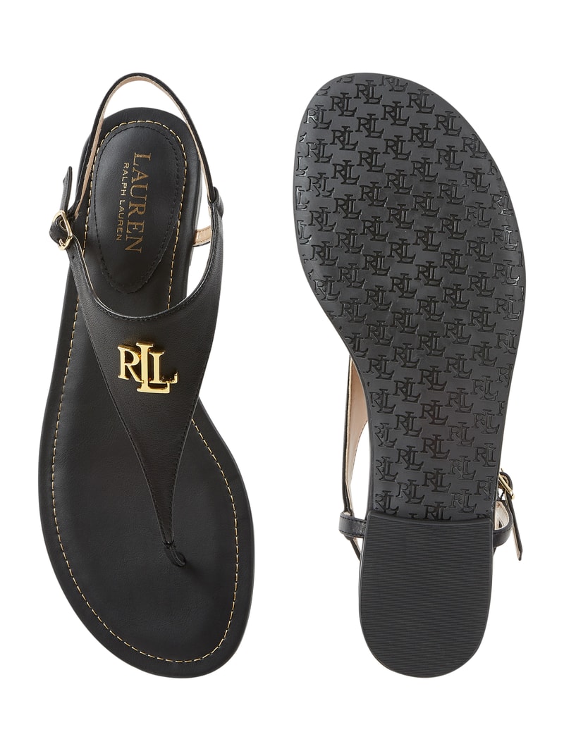 Sandalen aus Leder Modell 'Ellington' in schwarz