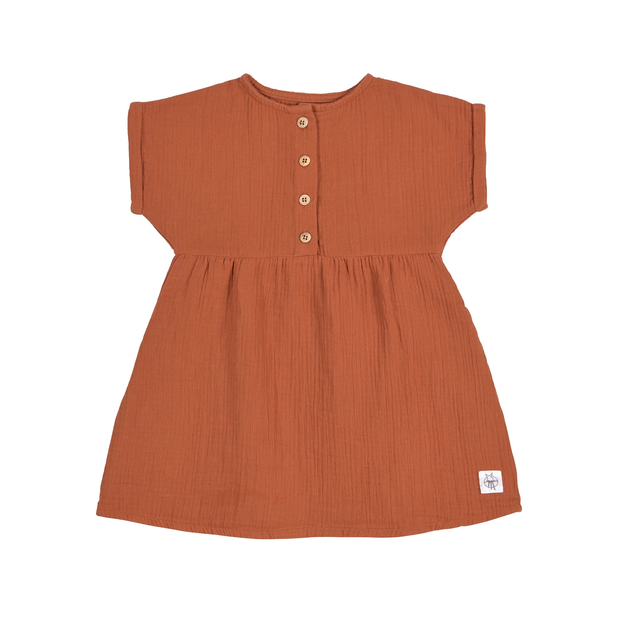 Kinderkleid - Bio Baumwolle, Rostrot