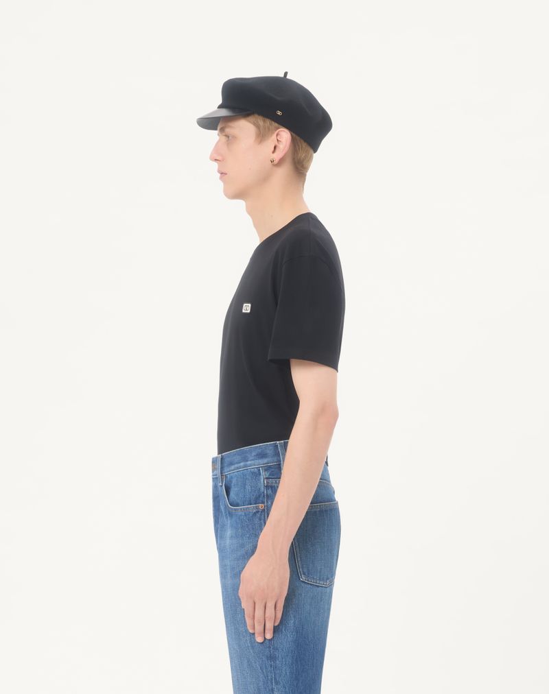 T-shirt en coton avec écusson logo V
