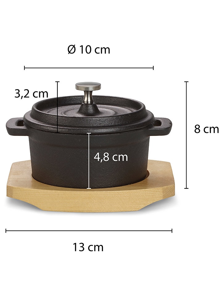 Echtwerk 3tlg. Mini-Kochtopf-Set in Schwarz günstig kaufen onesize