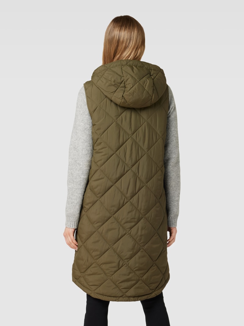 Steppweste mit Kapuze in khaki