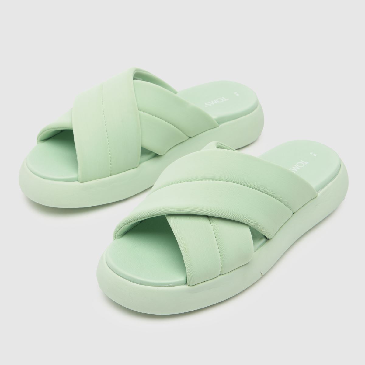 TOMS – Ljusgröna sandaler med alpagarta-mönster och mallow-motiv
