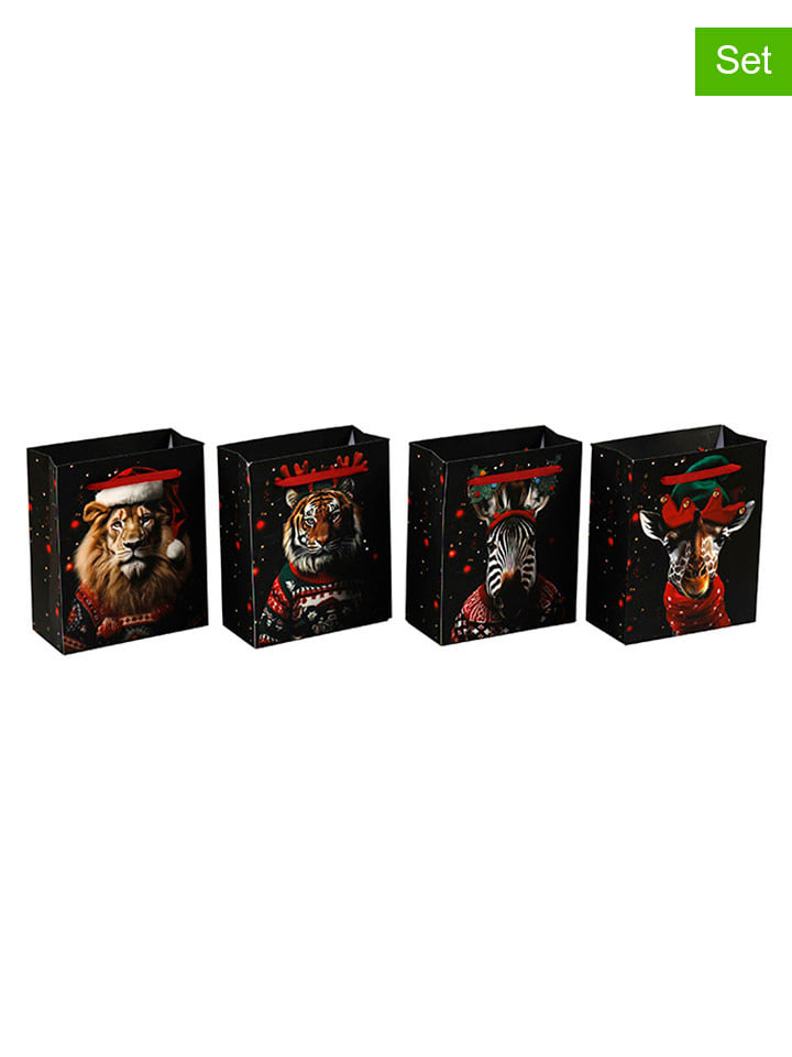 SiL Interiors 4er-Set: Geschenktüten in Schwarz/ Bunt - (B)19 x (H)23 x (T)8,9 cm günstig kaufen onesize