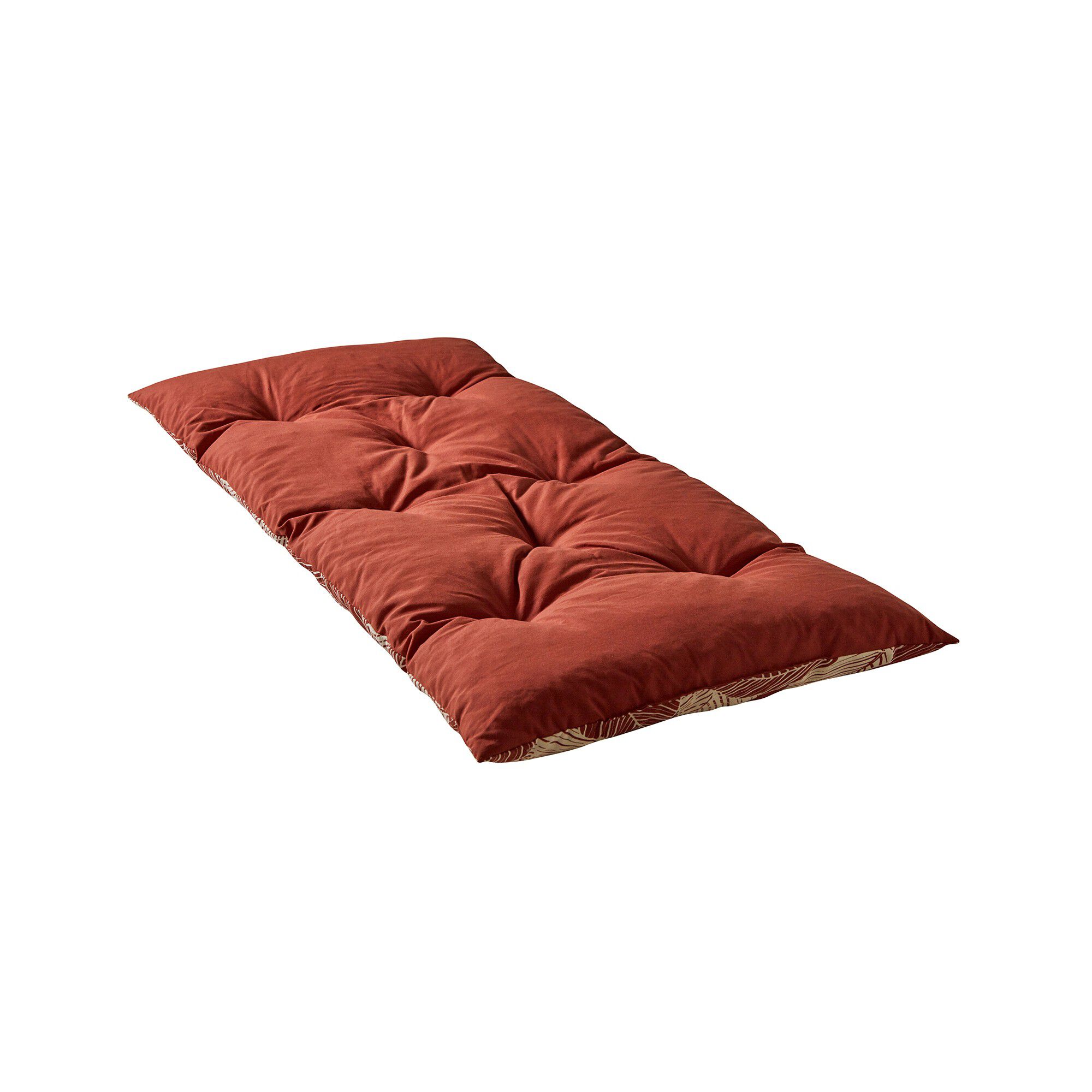 Long coussin déco coton imprimé feuillage