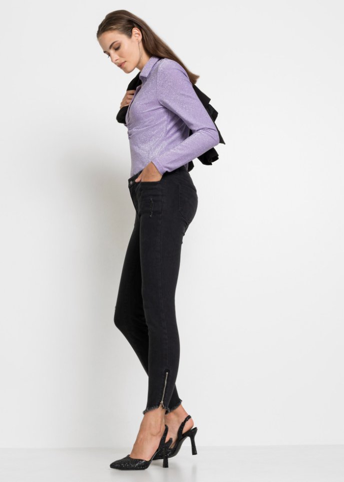 Skinny-Jeans mit Reißverschluss