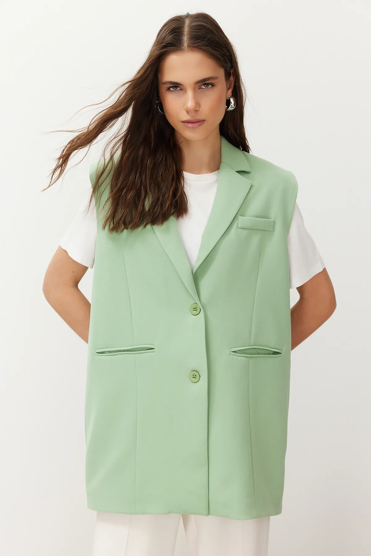 Trendyol Modest  Mint Regular Finike Leinwandbindung TCTSS23YL00022
