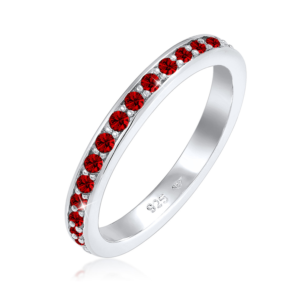 Elli Elli Bague Femmes bande Memoire avec cristaux en argent sterling 925 Bague