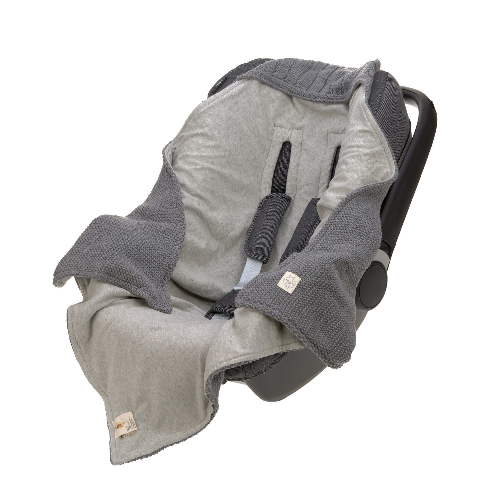 Einschlagdecke Baby - Bio Baumwolle, Anthrazit