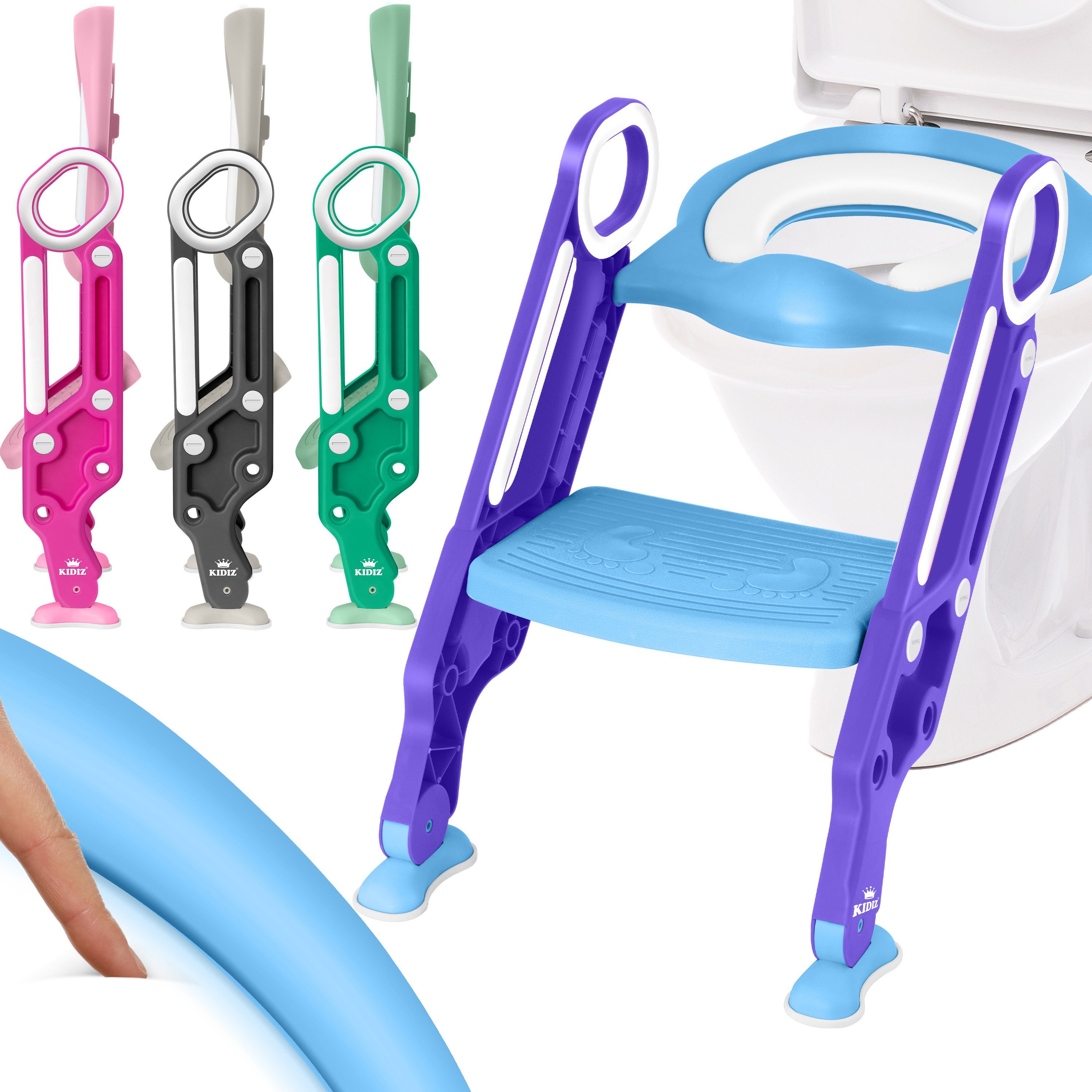 KIDIZ Kinder-WC-Sitz, Kinder Toilettensitz Toilettentrainer mit Treppe und Griffe
