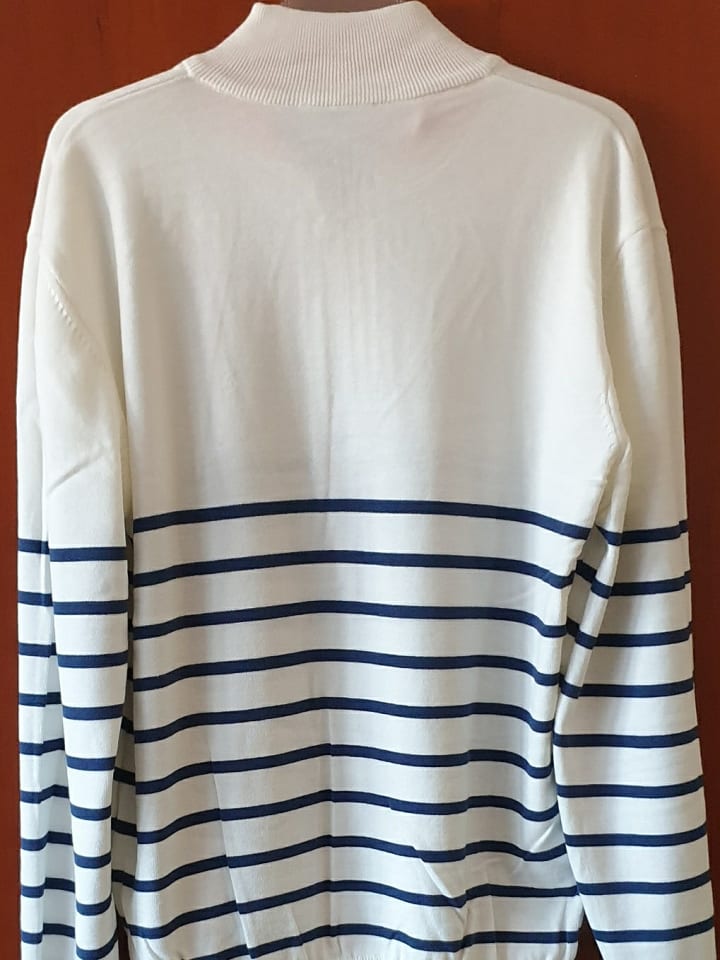 GIORGIO DI MARE Pullover in Weiß/ Blau günstig kaufen 2XL