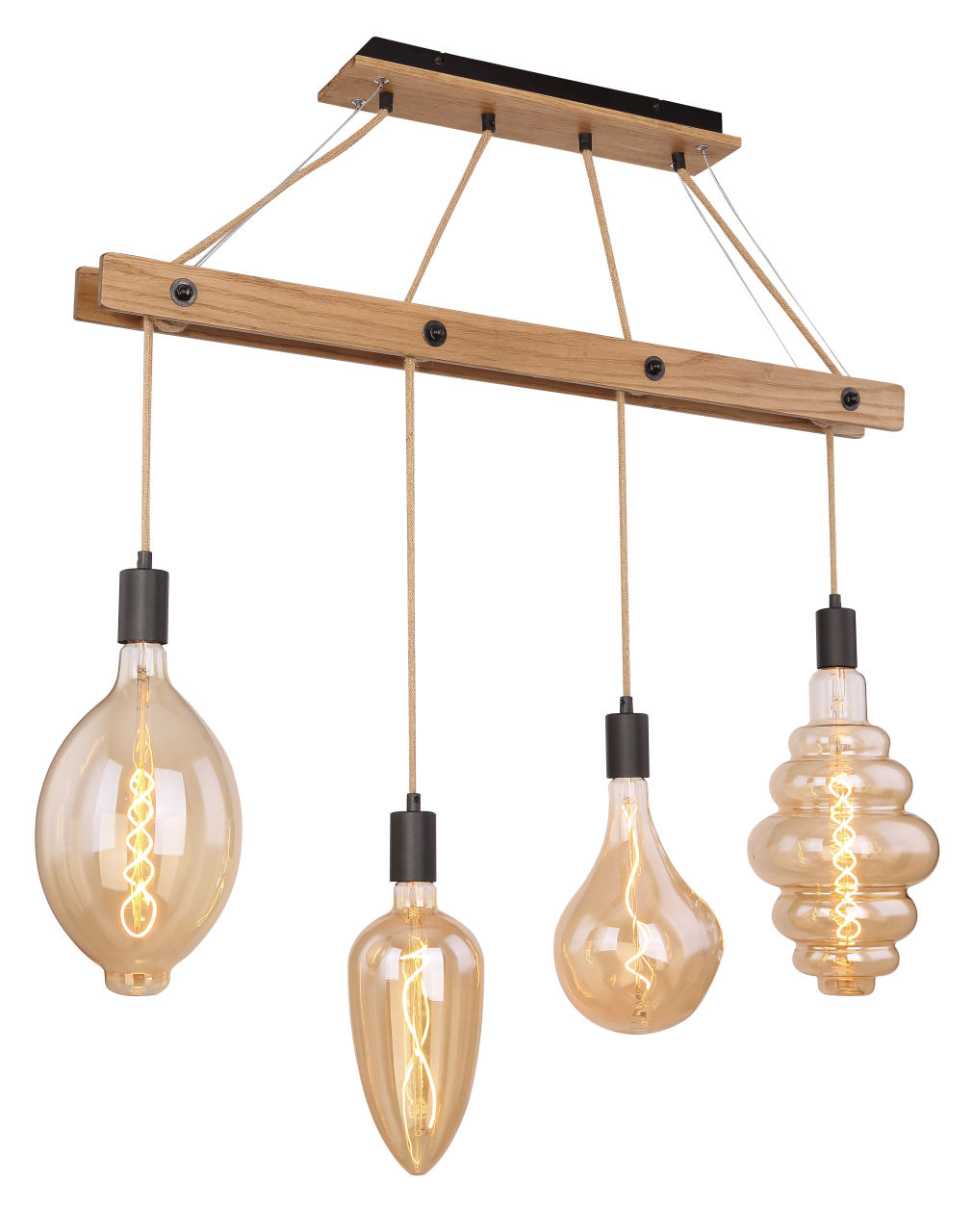 Globo Lighting - VISSO - Hängeleuchte Metall schwarz matt, 4x E27