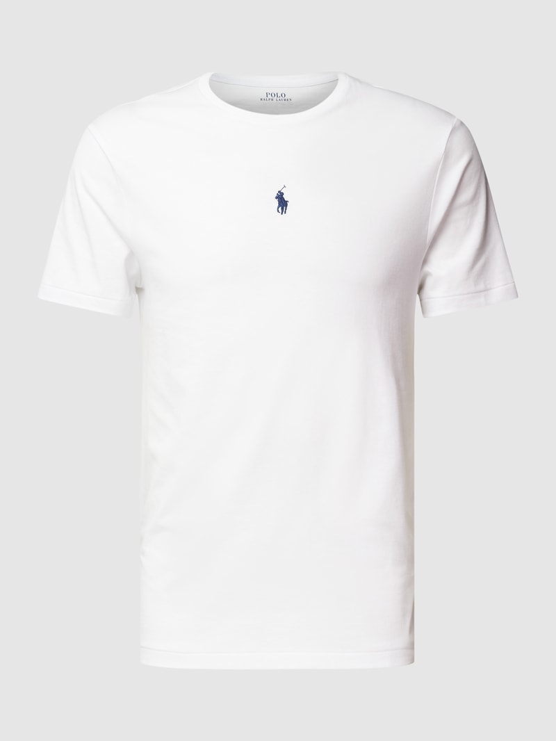 T-Shirt mit Logo-Stitching in weiß