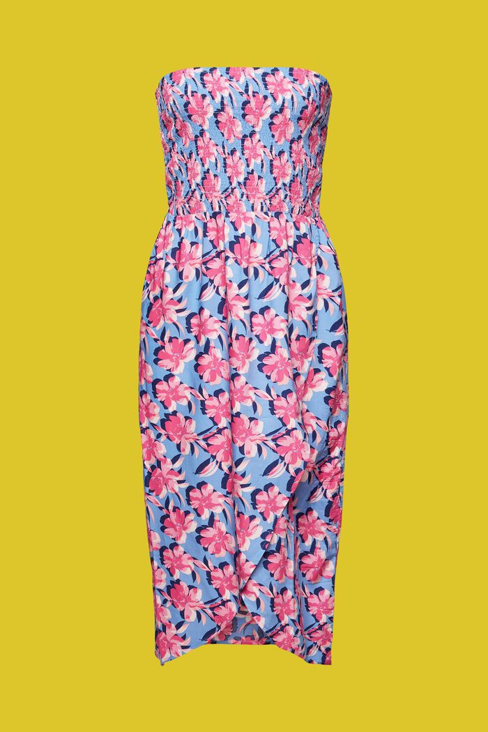 Gesmoktes Schlauchkleid in Midilänge, LENZING™ ECOVERO™