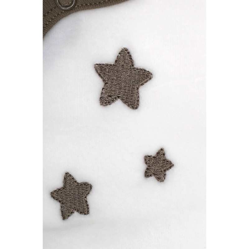 Pyjama bébé Coton Bio blanc motifs étoiles