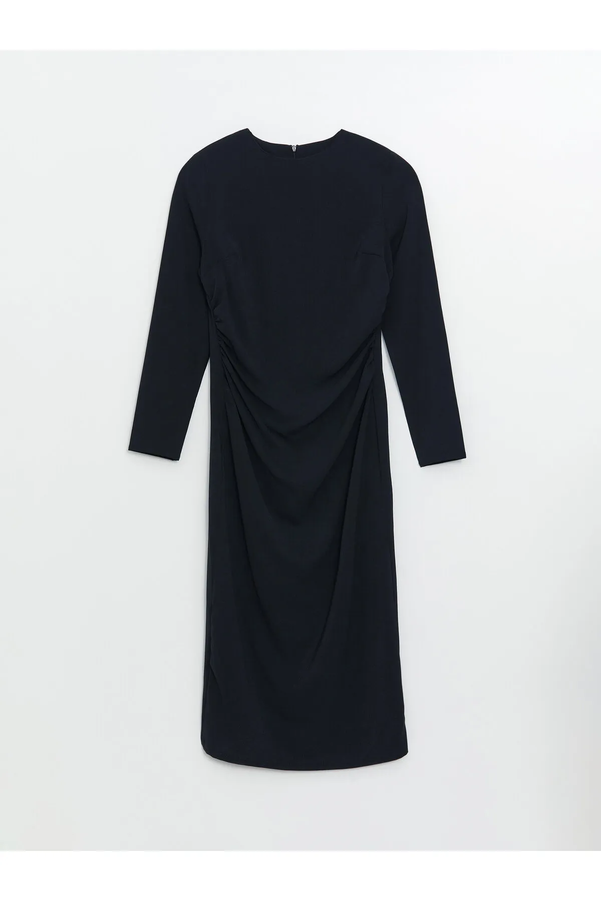 LC Waikiki  Gerades, langärmliges Damenkleid mit Rundhalsausschnitt