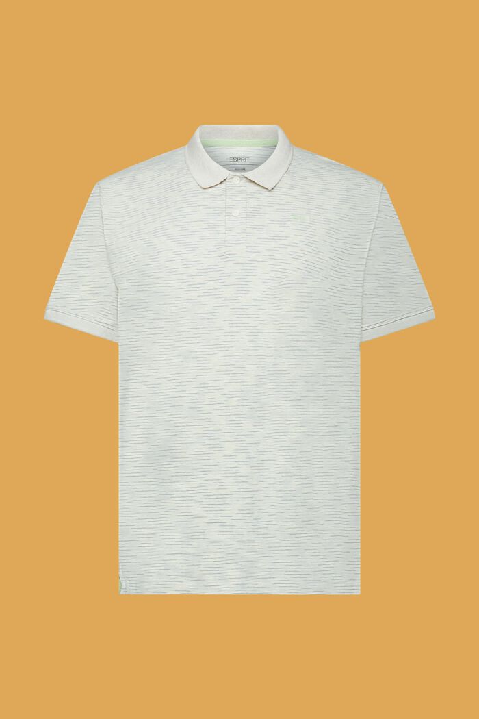 Meliertes Poloshirt mit feinen Streifen