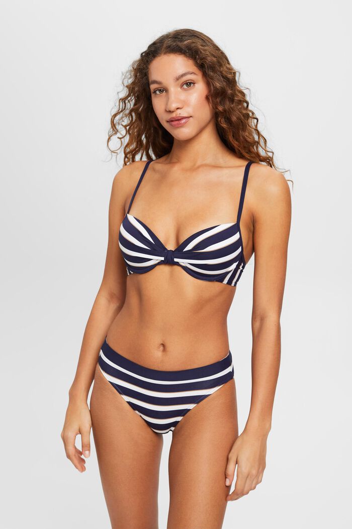 Bikini-Top mit wattierten Bügel-Cups und Streifen