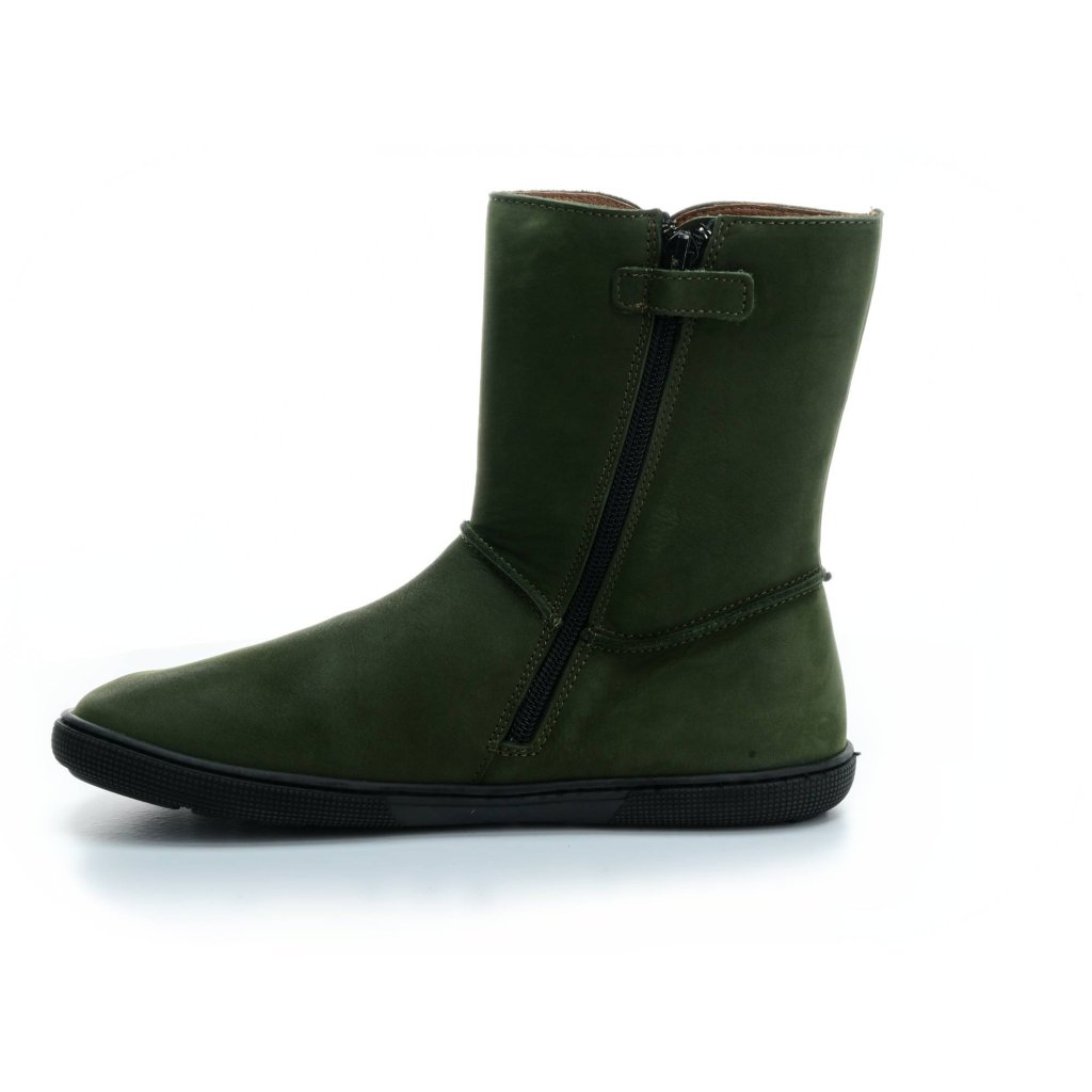 Koel4kids Fina Khaki 08L002.231-350 dunkelgrüne Barfuß-Halbstiefel