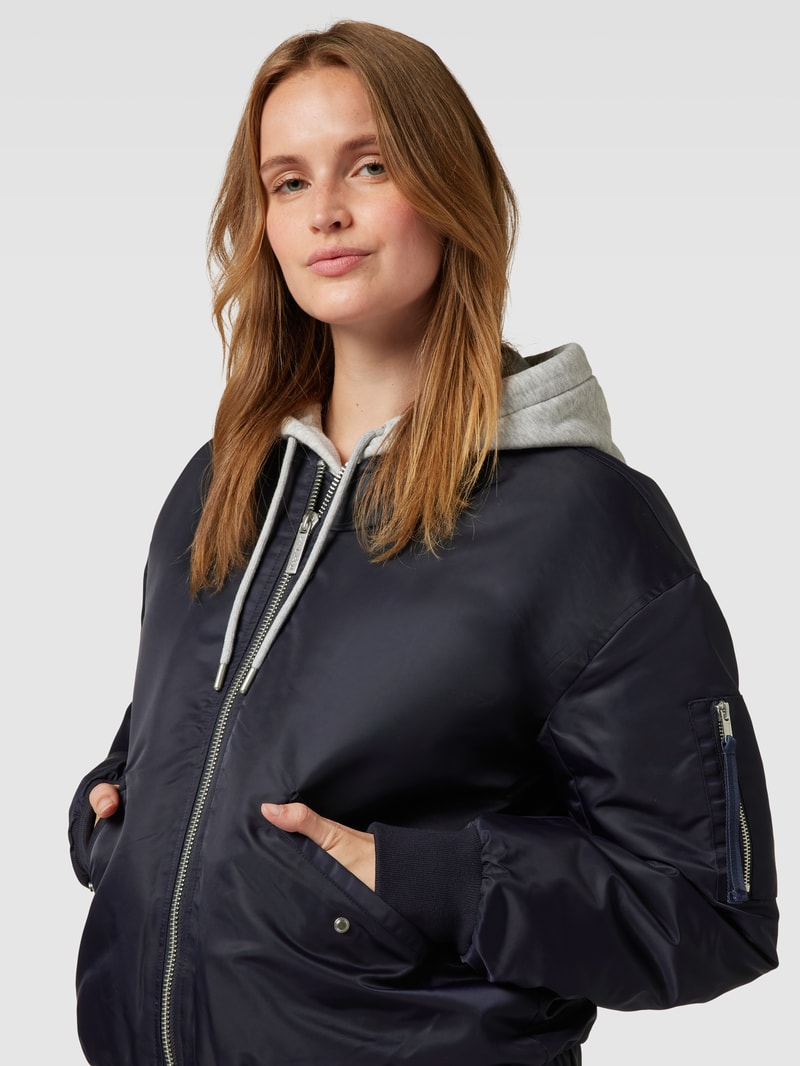 Bomberjacke mit Reißverschluss in marineblau