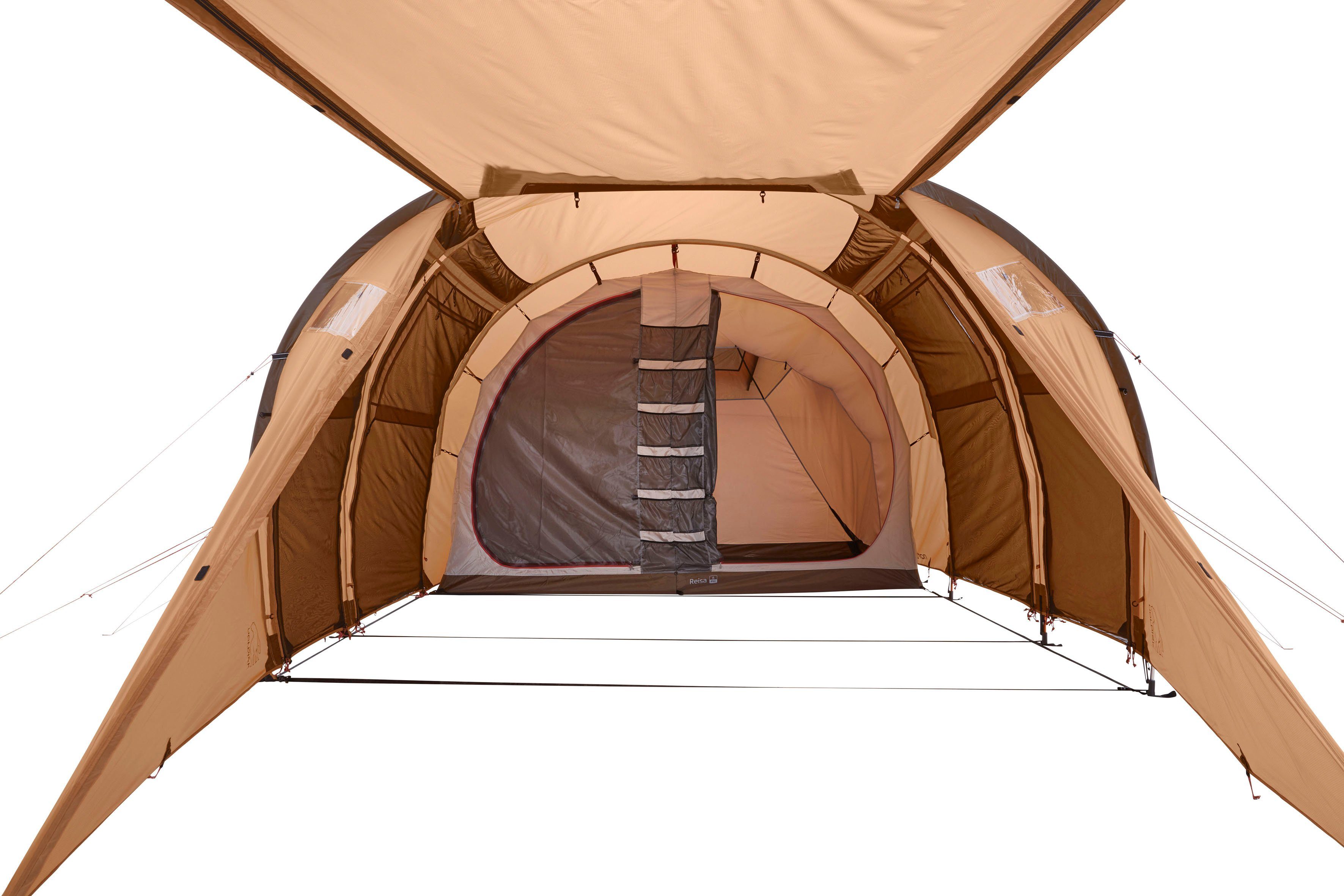 Nordisk Gruppenzelt Reisa 6 PU Tent Cashew/Brown, Personen: 6 (Packung, 1 tlg)