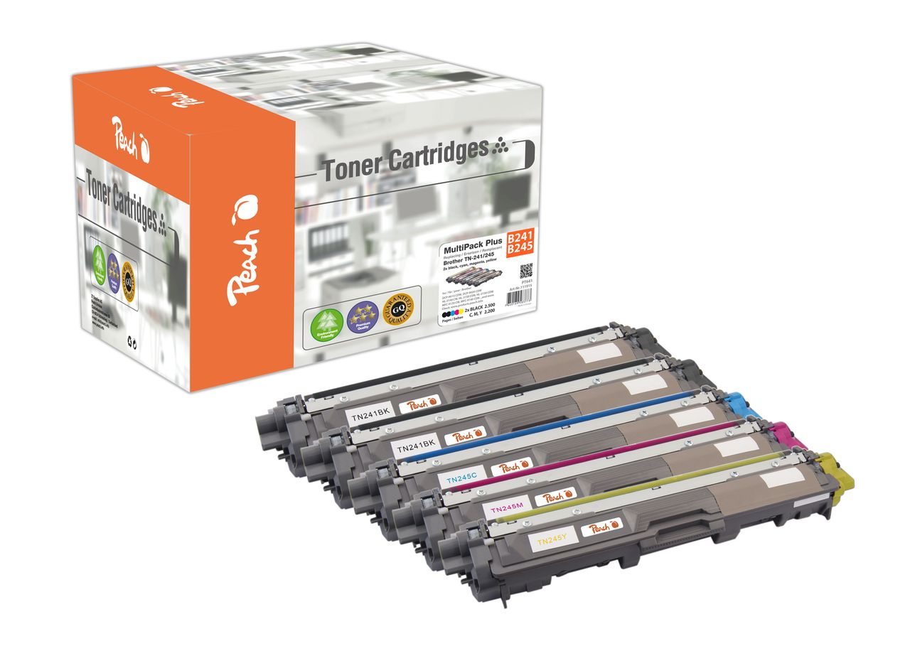Peach Spar Pack Plus Tonermodule ersetzt Brother TN-241BK, TN-245