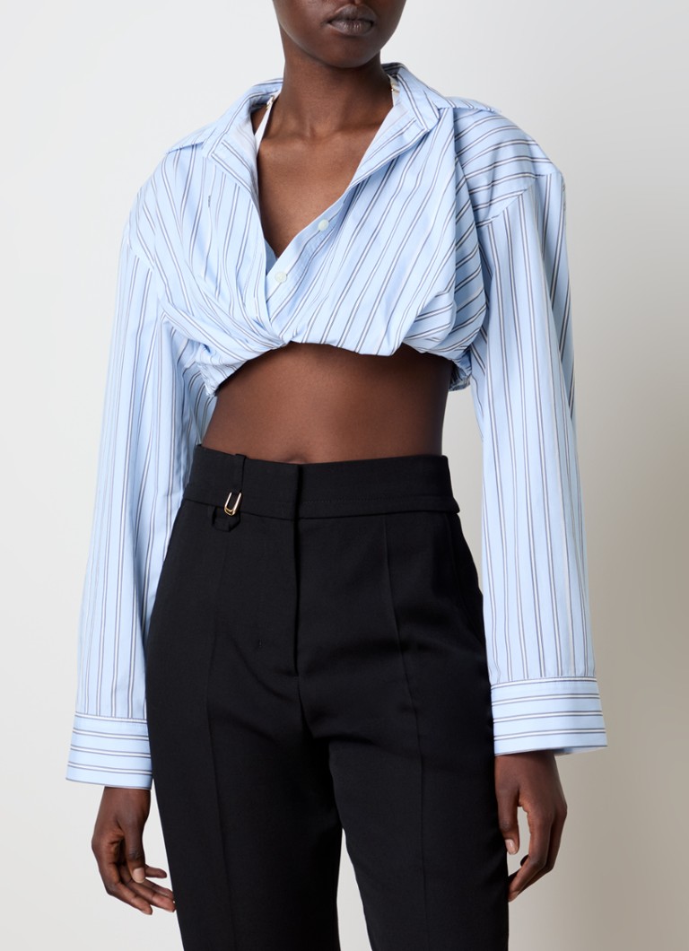 Blusa cropped Jacquemus com estampa listrada