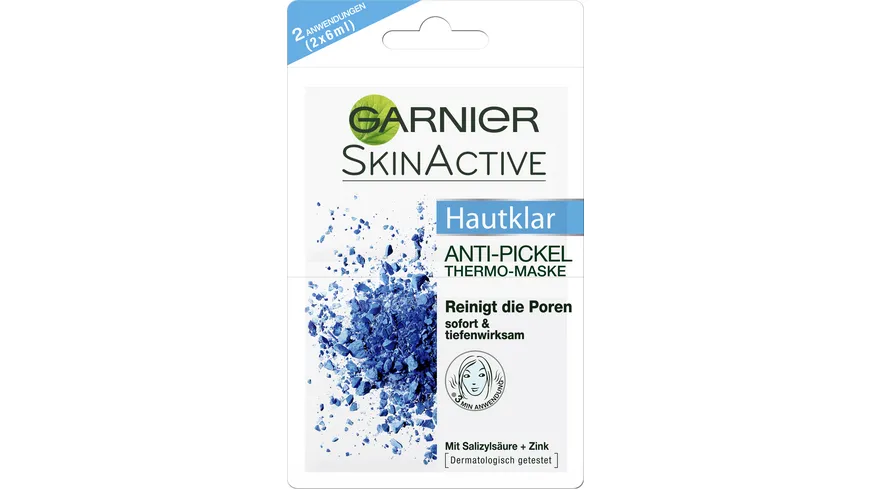 GARNIER Hautklar tiefenreinigende Thermo-Maske - Sofortige und porentiefe Reinigung mit Salizylsäure und Zink 12 ml