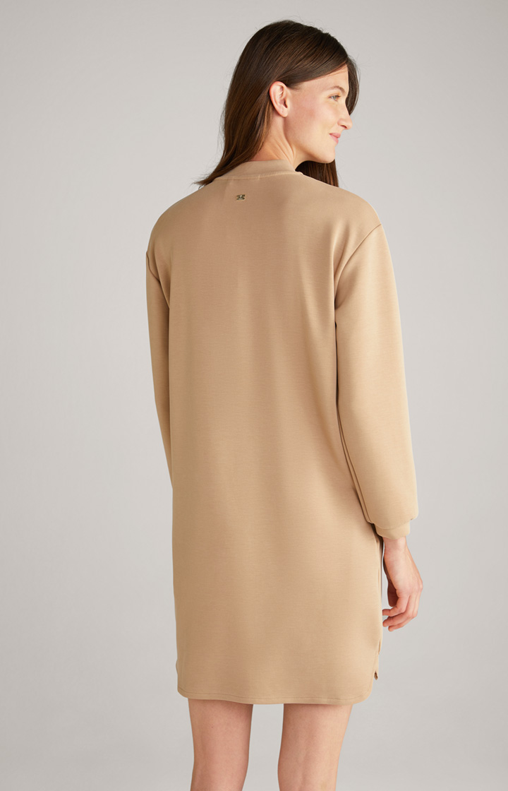 Soft Scuba-Sweat-Kleid in Beige
