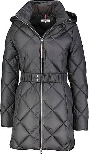 TOMMY HILFIGER Damen Steppmantel mit Kapuze ELEVATED BELTED QUILTED COAT
