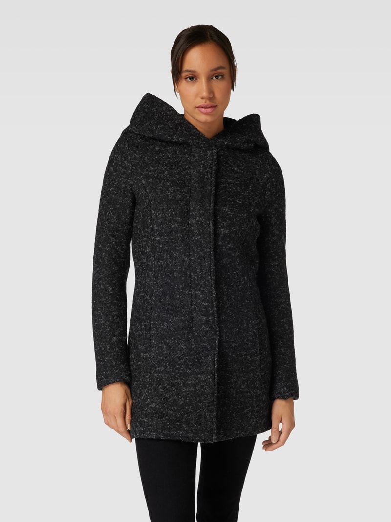 Mantel in Bouclé-Optik Modell 'SEDONA' in schwarz