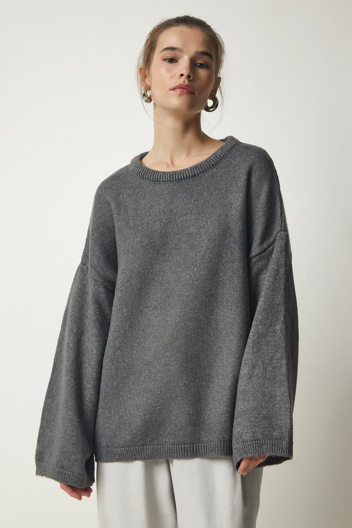 Happiness İstanbul  Pullover - Grau - Regular Fit