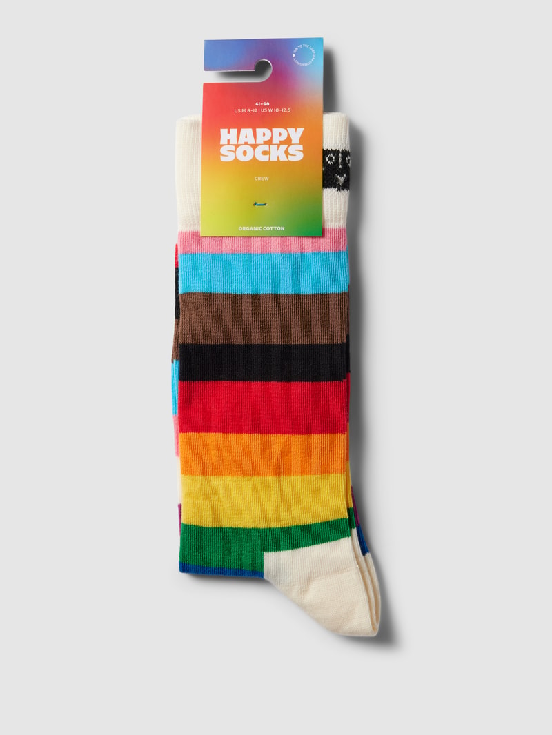 Socken mit Kontraststreifen Modell 'Pride Stripe' in offwhite