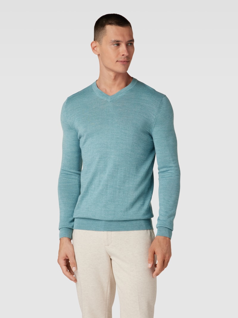 Strickpullover in schilf meliert