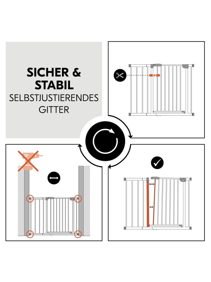 Hauck Türschutzgitter inkl. Verlängerung Clear in weiss günstig kaufen onesize