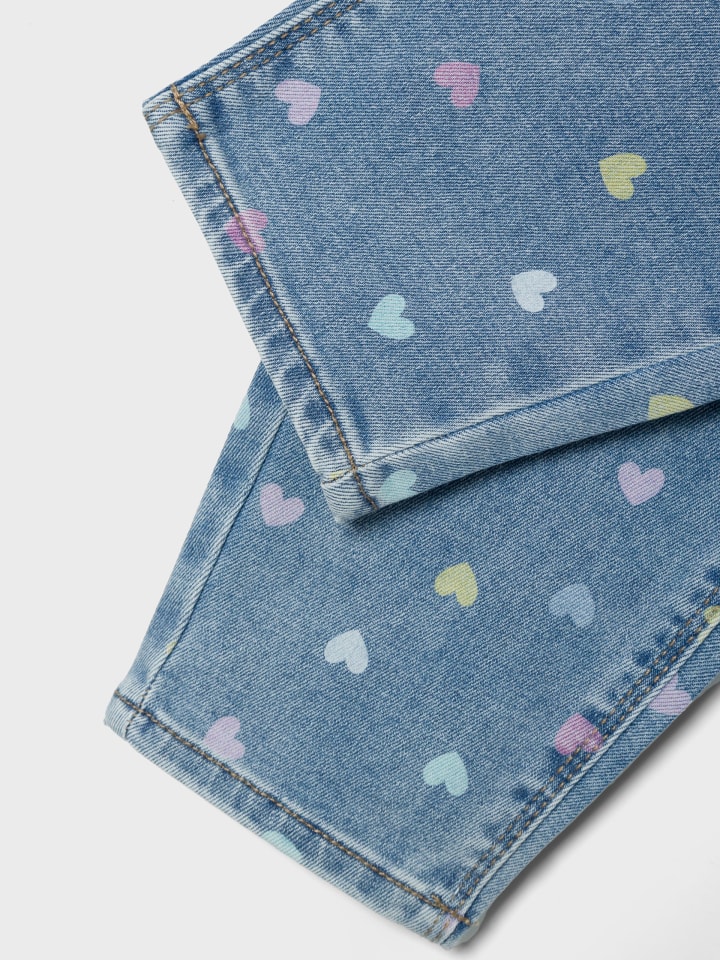 name it Jeans Herzchenprint NMFBELLA MOM SHAPED JEANS in medium blue denim günstig kaufen