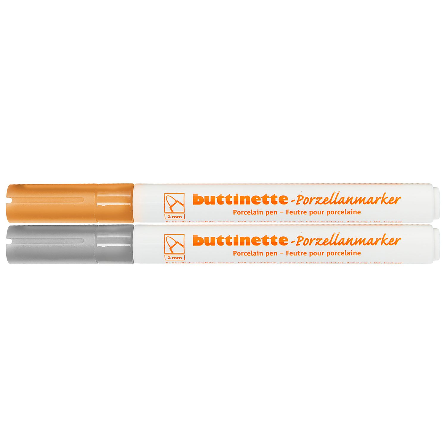 buttinette Porzellanmarker, gold/silber, 2 Stifte