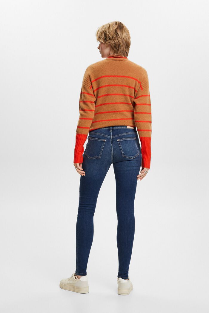 Recycelt: Skinny Stretchjeans mit hohem Bund