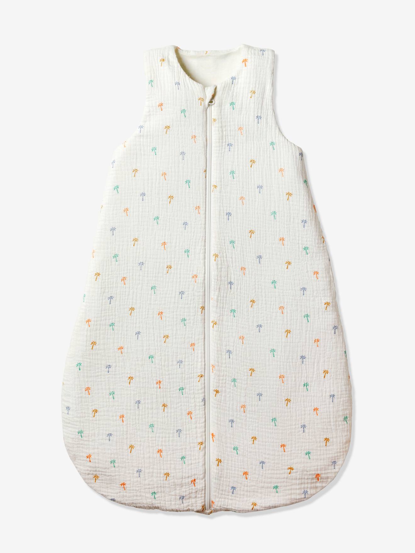 Vertbaudet Baby Sommerschlafsack PALMEN aus Musselin personalisierbar Oeko-Tex - mehrfarbig