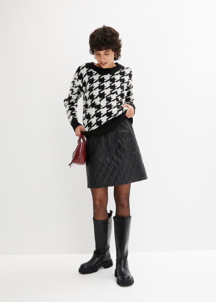 Strick-Pullover mit Rundhalsausschnitt