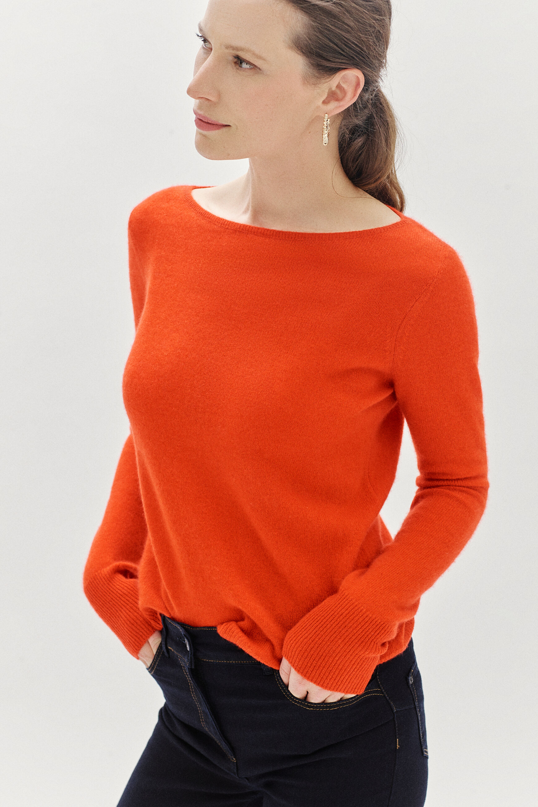 pull zofia 100% cachemire orange femme