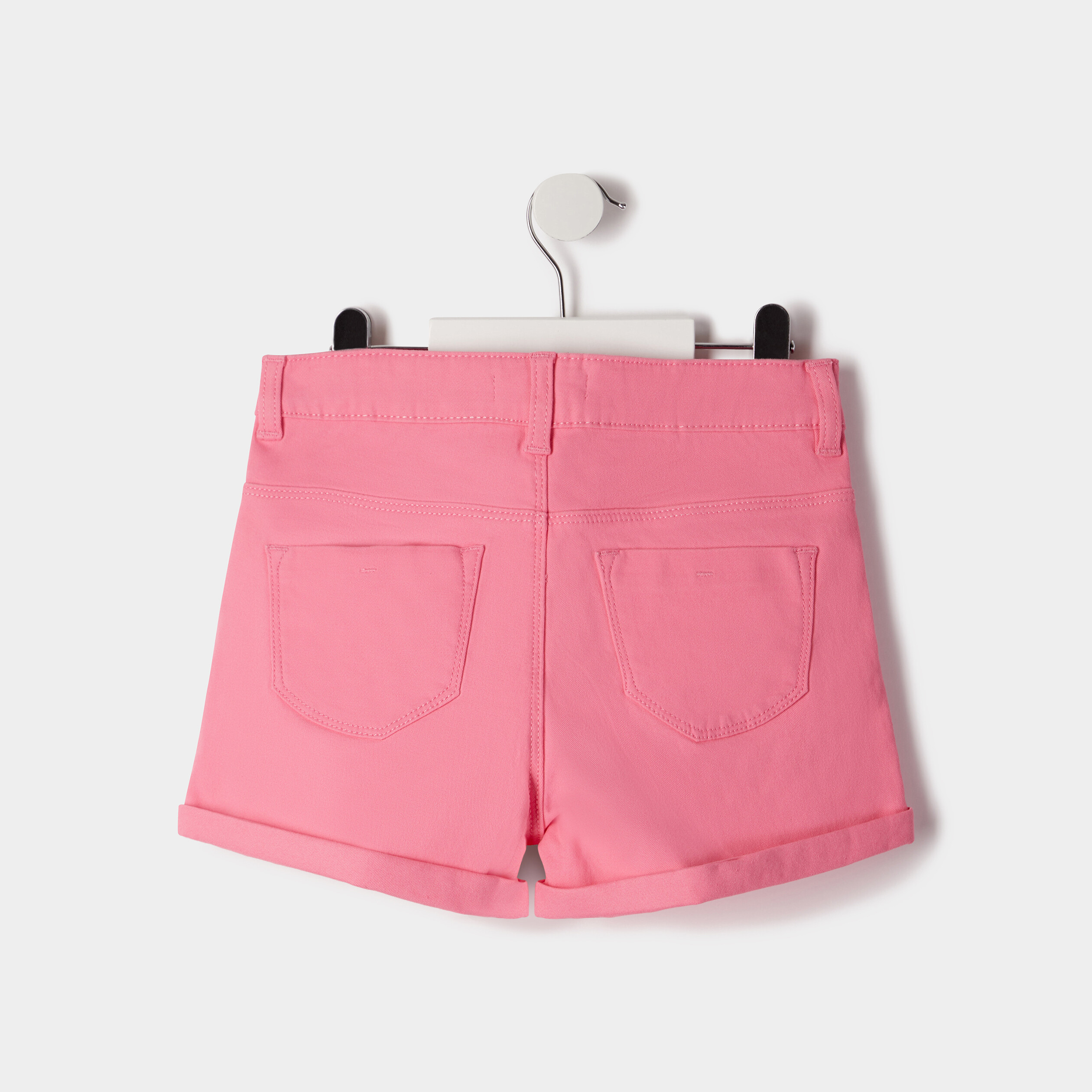 Short ajusté en twill rose clair fille | La Halle