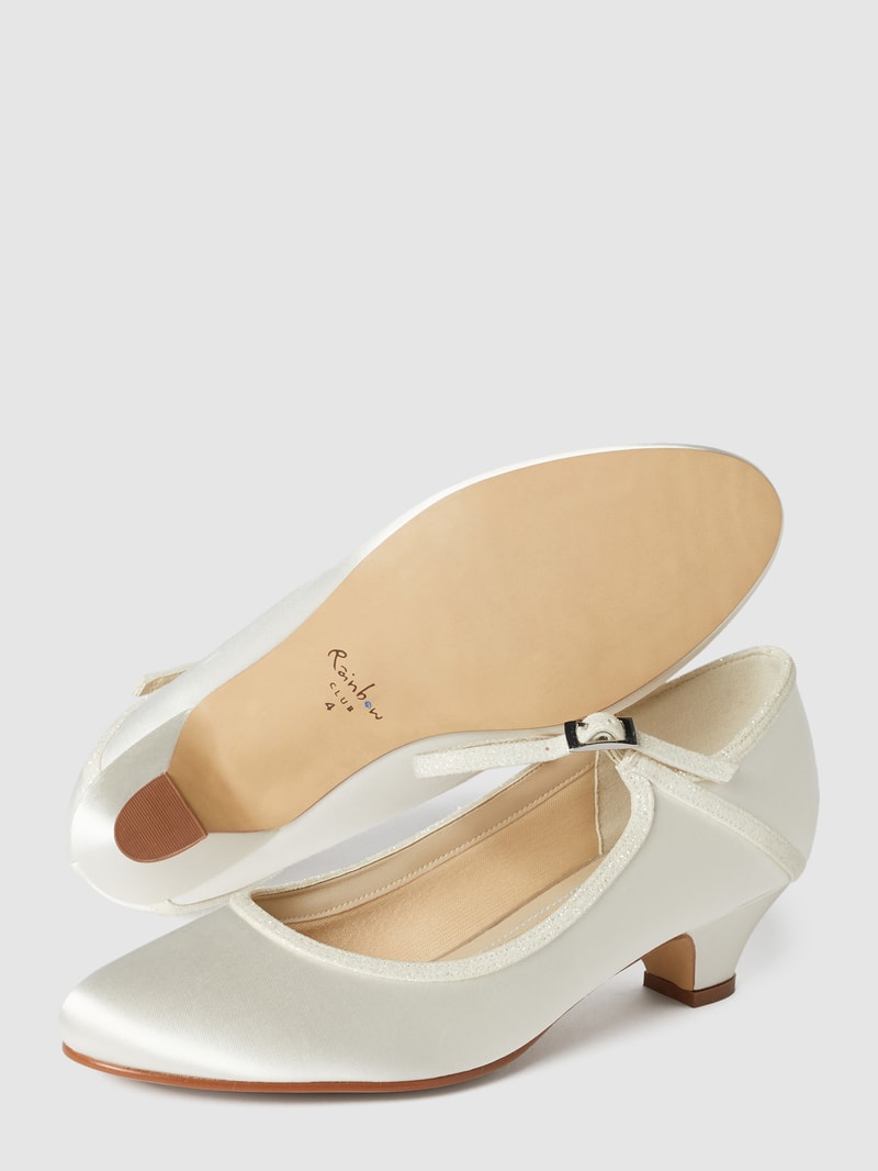 Pumps aus Satin in offwhite