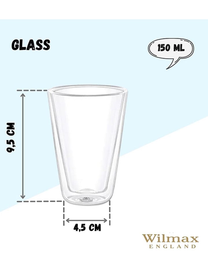 Wilmax 6er-Set: Gläser in Transparent - 150 ml günstig kaufen onesize