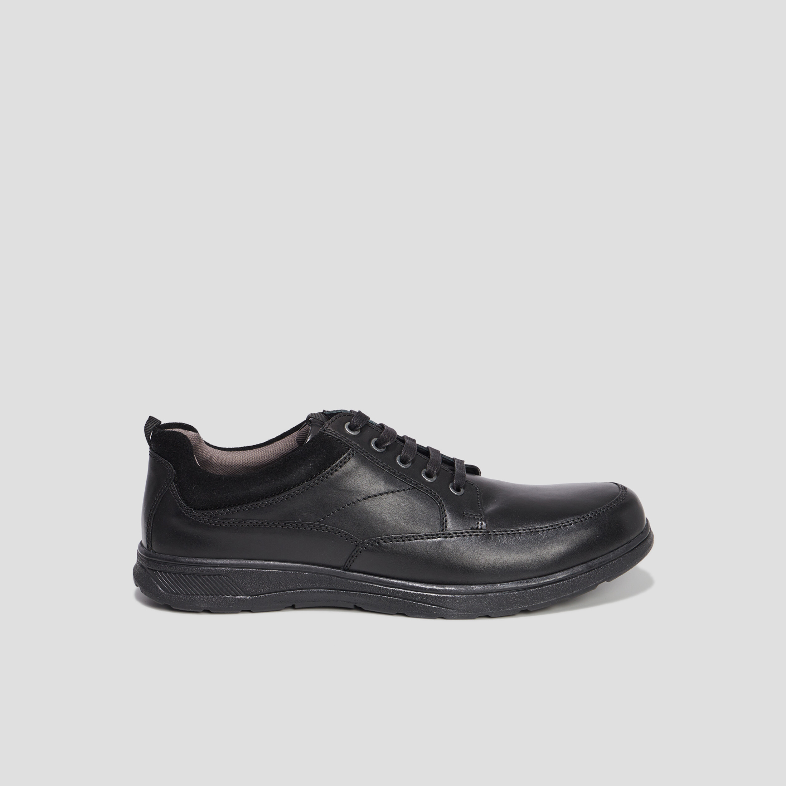 Derbies à lacets en cuir Walking Dozu noir homme | La Halle
