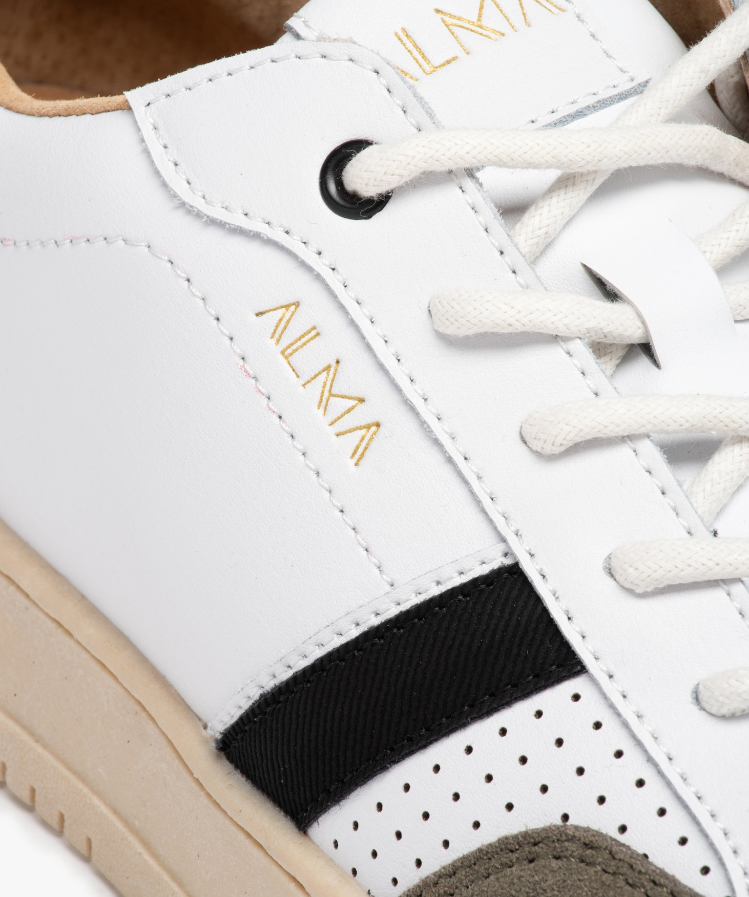 Baskets homme multicolores avec dessus en cuir - Alma Planète blanc | GEMO